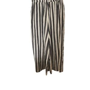Elegant Black and White Striped Maxi Skirt